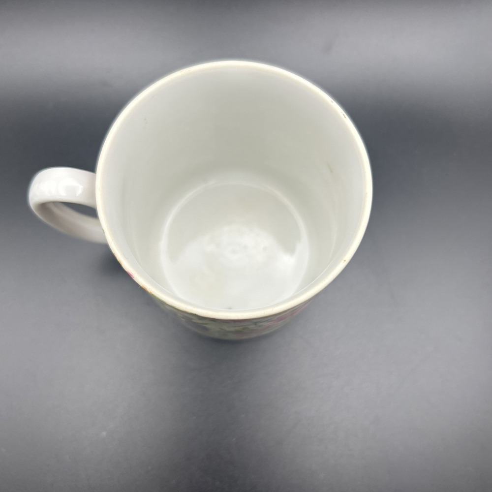 Lefton #043 Floral Chintz  Porcelain Coffee Mug Vintage c.1970s pink - Picture 4 of 7